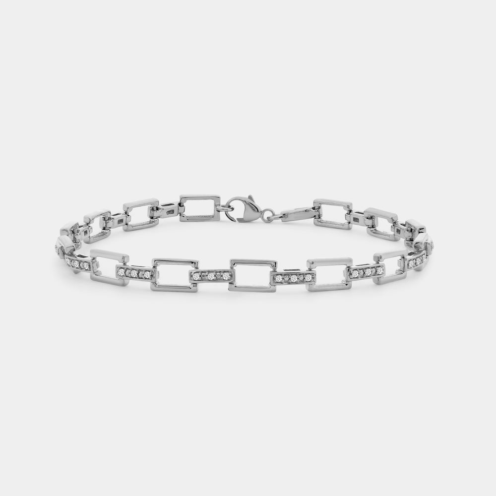 Gilded 1/6 Carat Lab-Grown Diamond Geometric Cable Fashion Bracelet