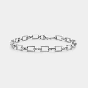 Gilded 1/6 Carat Lab-Grown Diamond Geometric Cable Fashion Bracelet