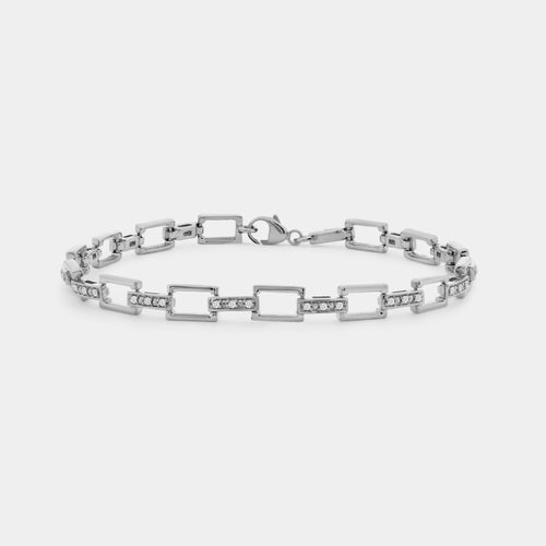 Gilded 1/6 Carat Lab-Grown Diamond Geometric Cable Fashion Bracelet