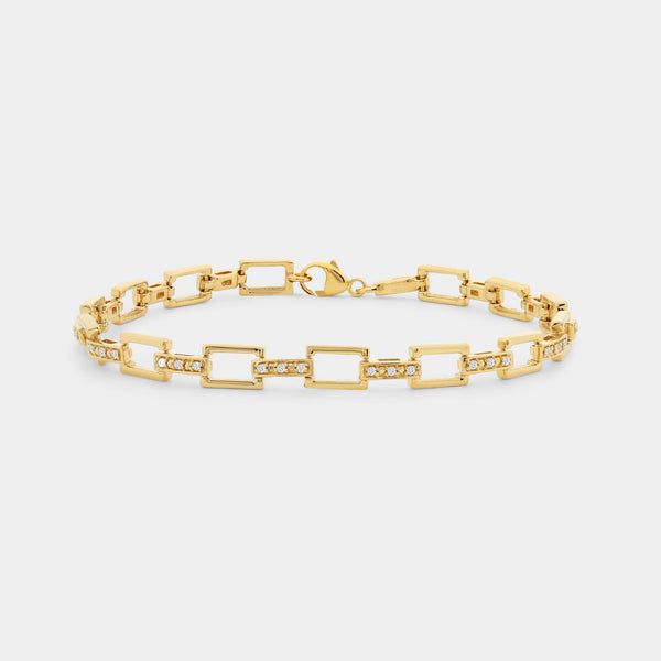 1/6 Carat Lab-Grown Diamond Geometric Cable Fashion Bracelet — GILDED New York