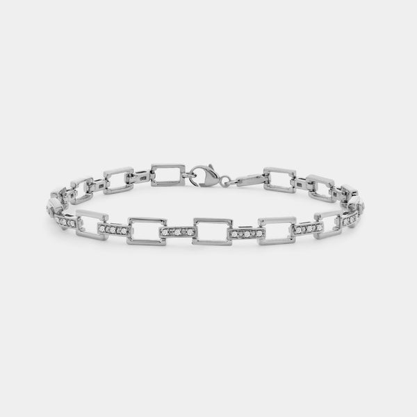 1/6 Carat Lab-Grown Diamond Geometric Cable Fashion Bracelet — GILDED New York