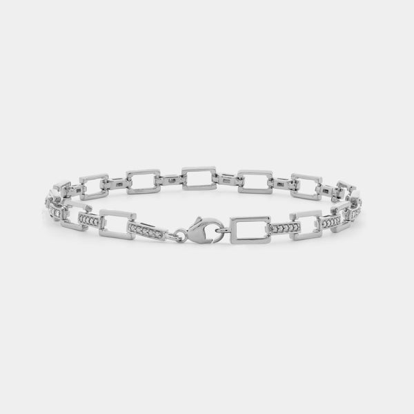 1/6 Carat Lab-Grown Diamond Geometric Cable Fashion Bracelet — GILDED New York