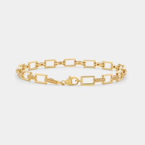 Gilded 1/6 Carat Lab-Grown Diamond Geometric Cable Fashion Bracelet