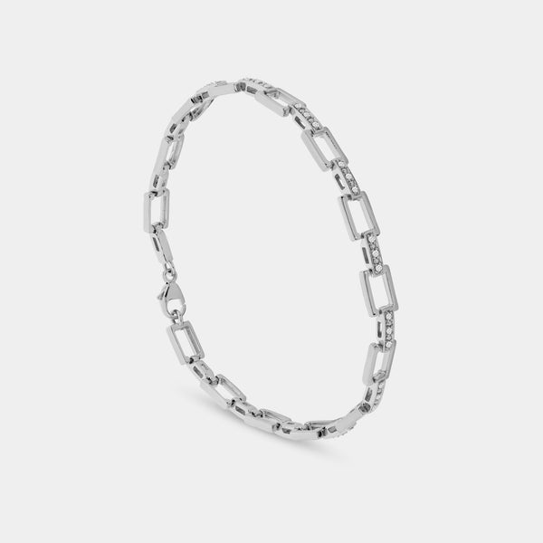 1/6 Carat Lab-Grown Diamond Geometric Cable Fashion Bracelet — GILDED New York