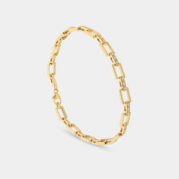 1/6 Carat Lab-Grown Diamond Geometric Cable Fashion Bracelet — GILDED New York