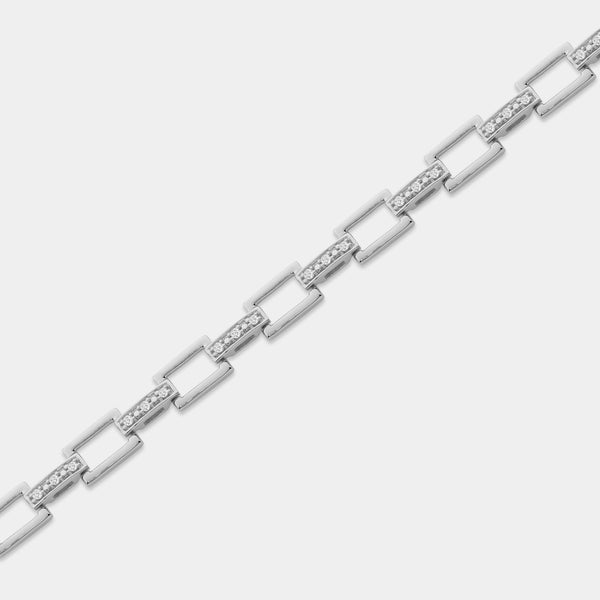 1/6 Carat Lab-Grown Diamond Geometric Cable Fashion Bracelet — GILDED New York