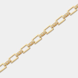 Gilded 1/6 Carat Lab-Grown Diamond Geometric Cable Fashion Bracelet