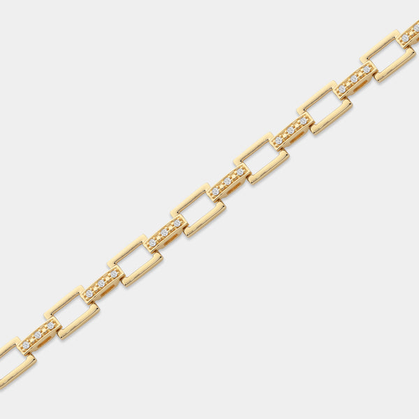 1/6 Carat Lab-Grown Diamond Geometric Cable Fashion Bracelet — GILDED New York