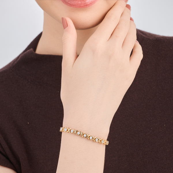 1/4 Carat Lab-Grown Diamond Fashion Bracelet with Illusion-Plate Centers — GILDED New York