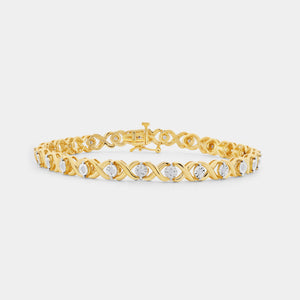 Gilded 1/4 Carat Lab-Grown Diamond Fashion Bracelet with Illusion-Plate Centers