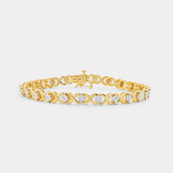 1/4 Carat Lab-Grown Diamond Fashion Bracelet with Illusion-Plate Centers — GILDED New York