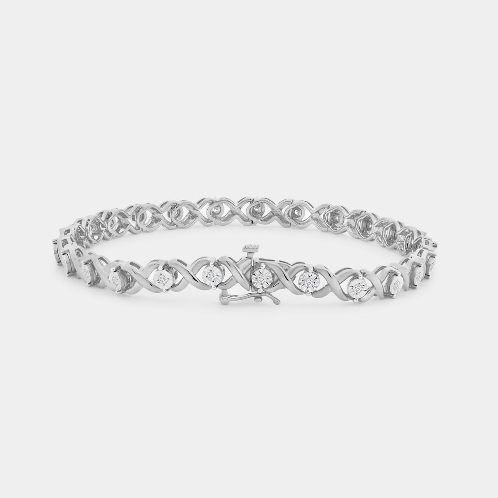 Gilded 1/4 Carat Lab-Grown Diamond Fashion Bracelet with Illusion-Plate Centers