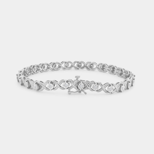 1/4 Carat Lab-Grown Diamond Fashion Bracelet with Illusion-Plate Centers — GILDED New York