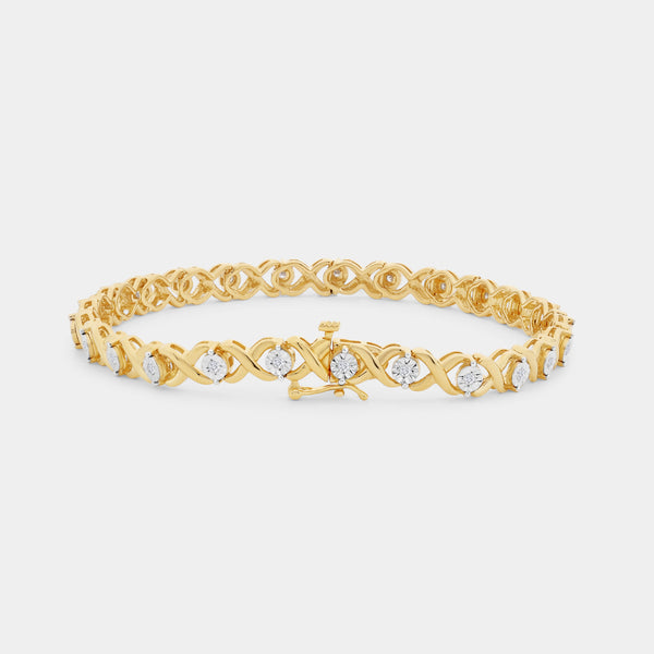 1/4 Carat Lab-Grown Diamond Fashion Bracelet with Illusion-Plate Centers — GILDED New York