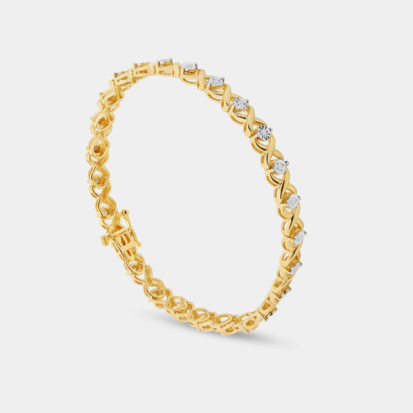 1/4 Carat Lab-Grown Diamond Fashion Bracelet with Illusion-Plate Centers — GILDED New York