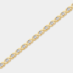 Gilded 1/4 Carat Lab-Grown Diamond Fashion Bracelet with Illusion-Plate Centers