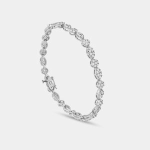Gilded 3 Carat Lab-Grown Diamond Fashion Bracelet with Marquise and Round-Shaped Composite Centers