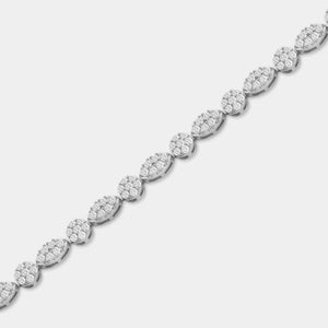 Gilded 3 Carat Lab-Grown Diamond Fashion Bracelet with Marquise and Round-Shaped Composite Centers