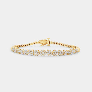 Gilded 1 Carat Lab-Grown Fashion Bracelet with Composite Beaded Centers
