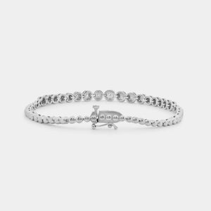 Gilded 1 Carat Lab-Grown Fashion Bracelet with Composite Beaded Centers