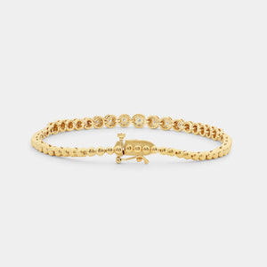 Gilded 1 Carat Lab-Grown Fashion Bracelet with Composite Beaded Centers