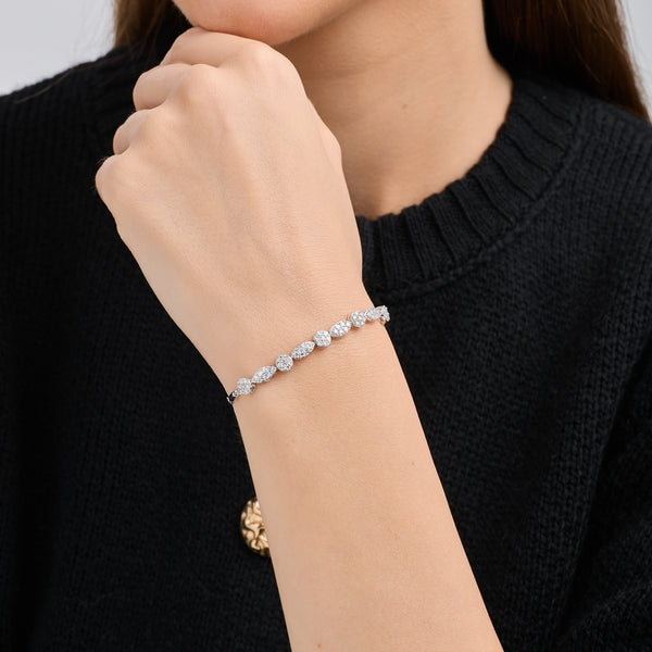 1 Carat Lab-Grown Diamond Bolo Bracelet with Marquise and Blossom Motifs — GILDED New York