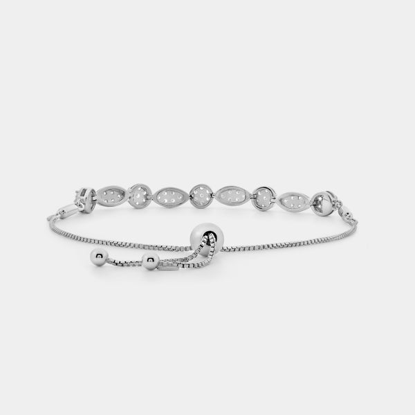 1 Carat Lab-Grown Diamond Bolo Bracelet with Marquise and Blossom Motifs — GILDED New York