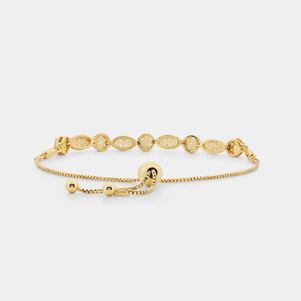 1 Carat Lab-Grown Diamond Bolo Bracelet with Marquise and Blossom Motifs — GILDED New York