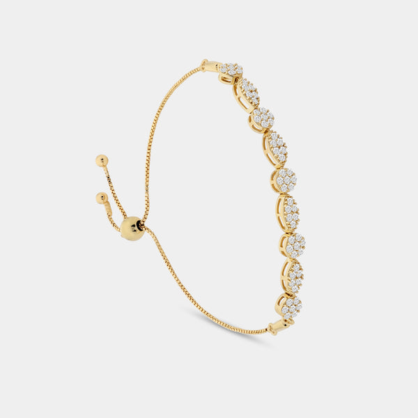 1 Carat Lab-Grown Diamond Bolo Bracelet with Marquise and Blossom Motifs — GILDED New York