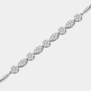 Gilded 1 Carat Lab-Grown Diamond Bolo Bracelet with Marquise and Blossom Motifs