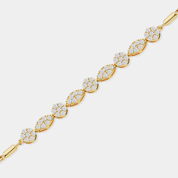 1 Carat Lab-Grown Diamond Bolo Bracelet with Marquise and Blossom Motifs — GILDED New York
