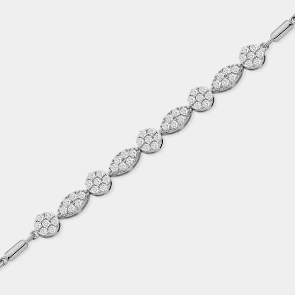1 Carat Lab-Grown Diamond Bolo Bracelet with Marquise and Blossom Motifs — GILDED New York