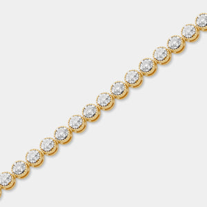 Gilded 2 Carat Lab-Grown Diamond Milgrain Fashion Bracelet