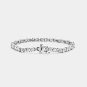 Gilded 4 Carat Lab-Grown Diamond Fashion Bracelets with Round-Shaped Centers in an infinity Setting