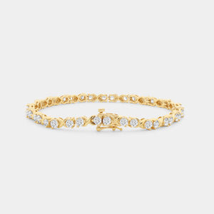 Gilded 4 Carat Lab-Grown Diamond Fashion Bracelets with Round-Shaped Centers in an infinity Setting