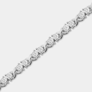 Gilded 4 Carat Lab-Grown Diamond Fashion Bracelets with Round-Shaped Centers in an infinity Setting