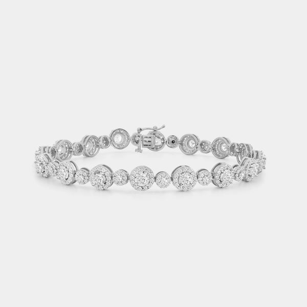 5 Carat Lab-Grown Diamond Fashion Bracelet with Alternating Small and Big Halos — GILDED New York