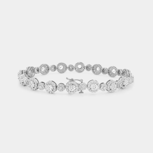 5 Carat Lab-Grown Diamond Fashion Bracelet with Alternating Small and Big Halos — GILDED New York