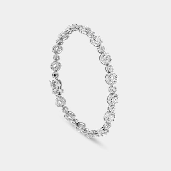 5 Carat Lab-Grown Diamond Fashion Bracelet with Alternating Small and Big Halos — GILDED New York