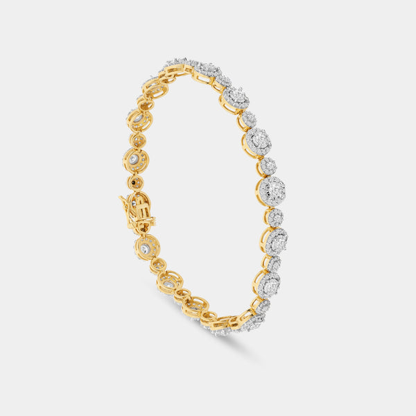 5 Carat Lab-Grown Diamond Fashion Bracelet with Alternating Small and Big Halos — GILDED New York