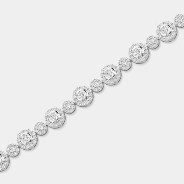 5 Carat Lab-Grown Diamond Fashion Bracelet with Alternating Small and Big Halos — GILDED New York