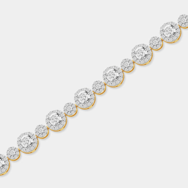 5 Carat Lab-Grown Diamond Fashion Bracelet with Alternating Small and Big Halos — GILDED New York
