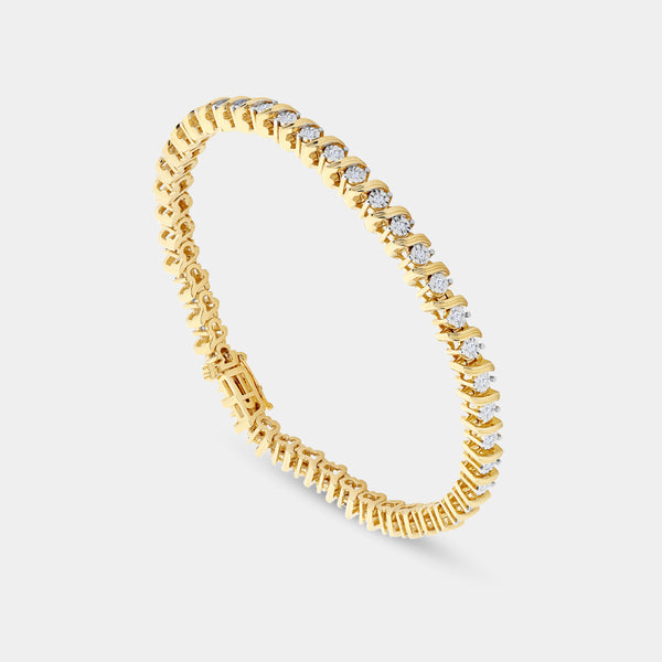 1/2 Carat Lab-Grown Diamond with Curved Metal Bars and a Round-Shaped Center in an Illusion-Plate Setting — GILDED New York