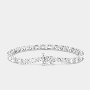 Gilded 11 and 3/8 Carat Lab-Grown Diamond Oval-Shaped Tennis Bracelet