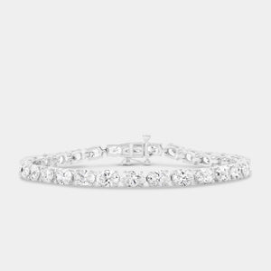 Gilded 11 and 3/8 Carat Lab-Grown Diamond Oval-Shaped Tennis Bracelet