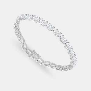 Gilded 13 and 1/2 Carat Lab-Grown Diamond Oval-Shaped Tennis Bracelet