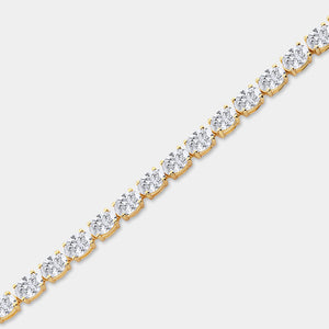 Gilded 13 and 1/2 Carat Lab-Grown Diamond Oval-Shaped Tennis Bracelet
