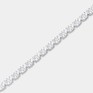 Gilded 13 and 1/2 Carat Lab-Grown Diamond Oval-Shaped Tennis Bracelet