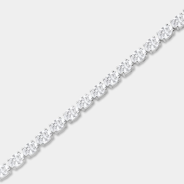Gilded 13 and 1/2 Carat Lab-Grown Diamond Oval-Shaped Tennis Bracelet