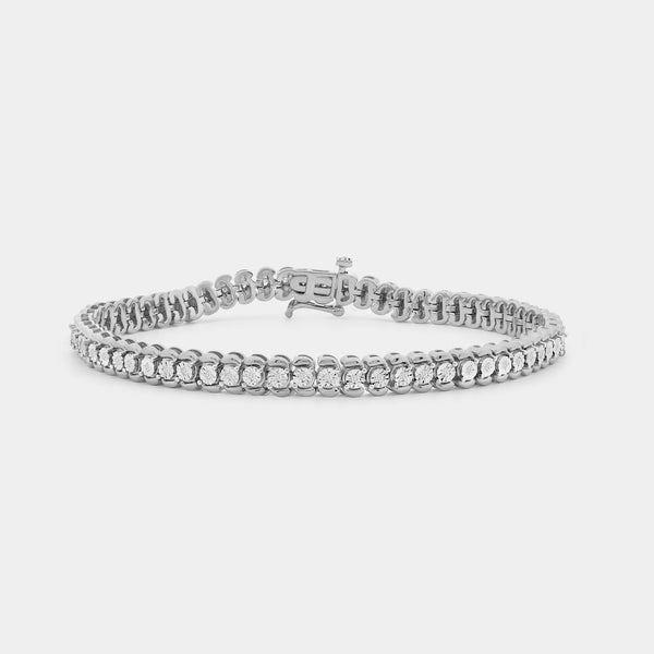 1/4 Carat Lab-Grown Diamond Half-Channel Fashion Bracelet with Illusion Plates — GILDED New York